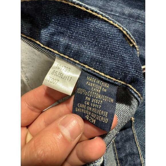 Marithe Francois Girbaud Mens Baggy Denim Jeans Straight Leg Dark Blue Size 42 - Picture 4 of 13